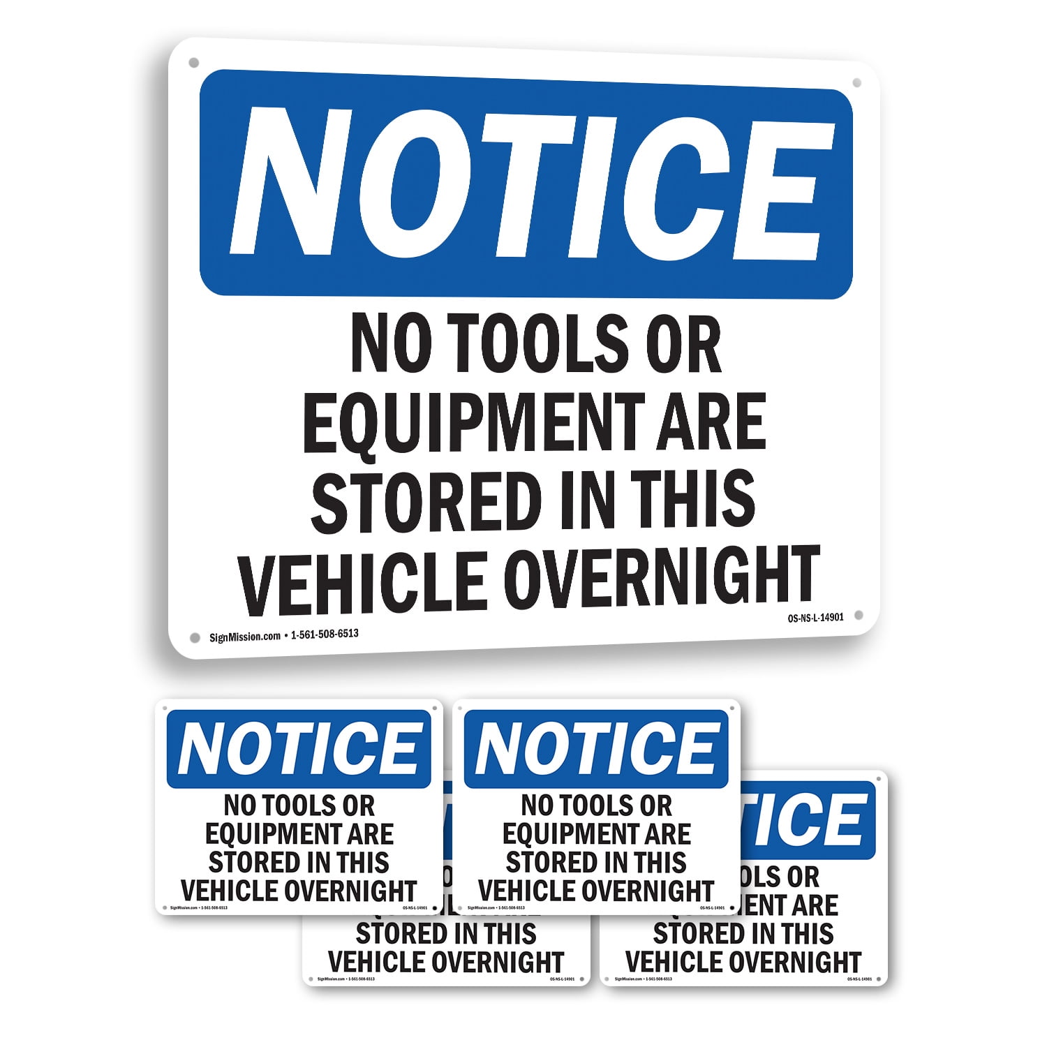 No Tools Or Equipment Are Stored In This OSHA Notice Rigid Plastic Sign ...