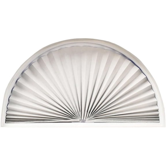 No Tools Original Arch Light Blocking Pleated Fabric Shade White, 72" W x 36" H