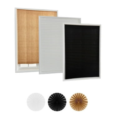 No Tools Original Blackout Pleated Paper Shade Black, 24"W X 60"L