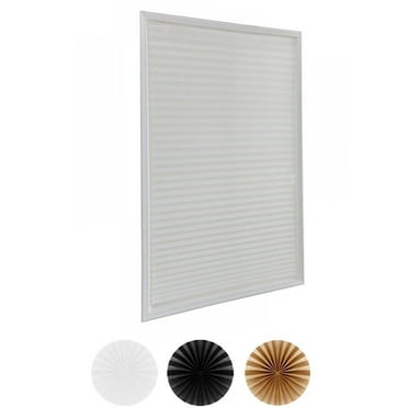 No Tools Original Blackout Pleated Paper Shade White, 24"W X 72"L