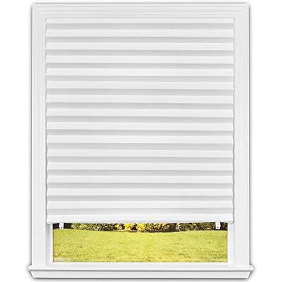 No Tools Original Light Filtering Pleated Paper Shade White, 36" W x 72" L, 6 Pack