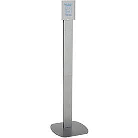 No Touch Floor Stand for Global Hand Soap/Sanitizer Dispensers - Silver