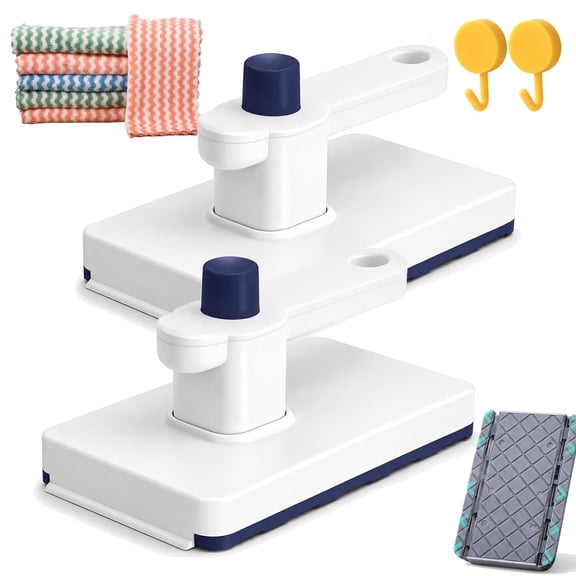 No-Touch Snap Grip Mini Mop, 2026 Upgraded Zero Touch Tabletop Mop, Click Mops to Use with Any Cloth (Includes 10 Washable Pads), for Kitchen Bathroom Floor