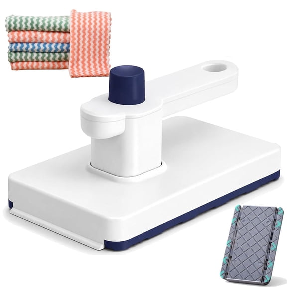 No-Touch Snap Grip Mini Mop, 2026 Upgraded Zero Touch Tabletop Mop, Click Mops to Use with Any Cloth (Includes 10 Washable Pads), for Kitchen Bathroom Floor