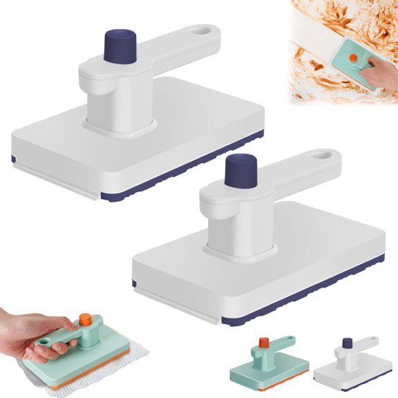 No-Touch Snap Grip Mini Mop, Hands Free Snap Clamp Design, Holder Compatible with Paper Towels and Wet Wipes, Multi-Surface Cleaning Tool for Kitchen, Bathroom, Glass, Car Interior