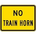 thumbnail image 1 of No Train Horn Sign Traffic Signs Railroad Metal Tin \u2013 8 x 12 Inch for Home or Work, 1 of 4