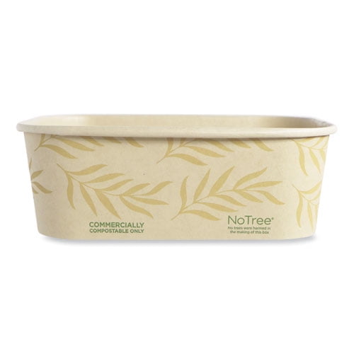 No Tree Rectangular Containers, 24 oz, 4.7 x 6.8 x 2.3, Natural, Sugarcane, 300/Carton | Bundle of 2