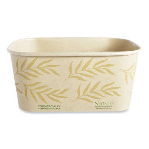 No Tree Rectangular Containers, 32 oz, 4.7 x 6.8 x 3, Natural, Sugarcane, 300/Carton | Bundle of 2