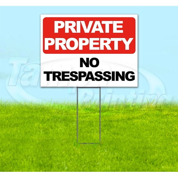 No Trespassing (18" x 24") Yard Sign, Includes Metal Step Stake