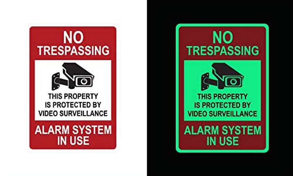 No Trespassing Alarm System in Use, Includes Holes, Sheeting, Highest