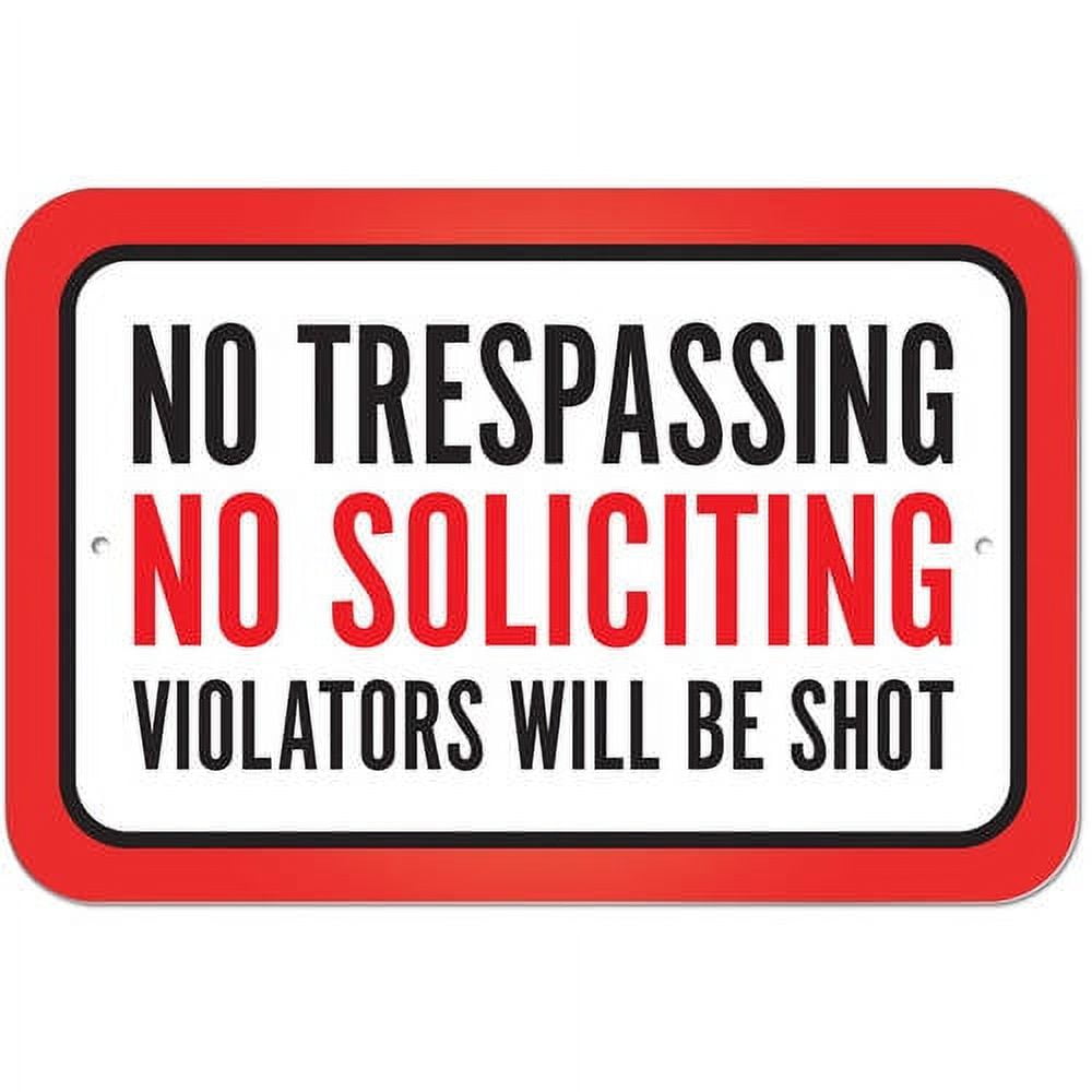 Warnschild „No Trespassing – Violators Will Be Shot“ – Reflektierendes Aluminium, 25,4 X 35,6 Cm, Für Privatgrundstück