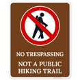 thumbnail image 1 of No Trespassing Not A Public Hiking Trail With Graphic Sign,, 1 of 8