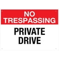 thumbnail image 1 of No Trespassing Private Drive Sign 12”X8” Metal Signs Aluminum Sign Pre-Drilled Holes For Easy Mounting Indoor Or Outdoor Use For Fence Door Or Gate, 1 of 6