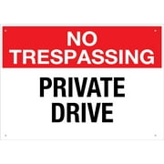 No Trespassing Private Drive Sign 12 X8  Metal Signs Aluminum Sign Pre-Drilled Holes For Easy Mounting Indoor Or Outdoor Use For Fence Door Or Gate