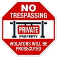 thumbnail image 1 of No Trespassing Private Property Sign, 24x24 Aluminum, 1 of 1