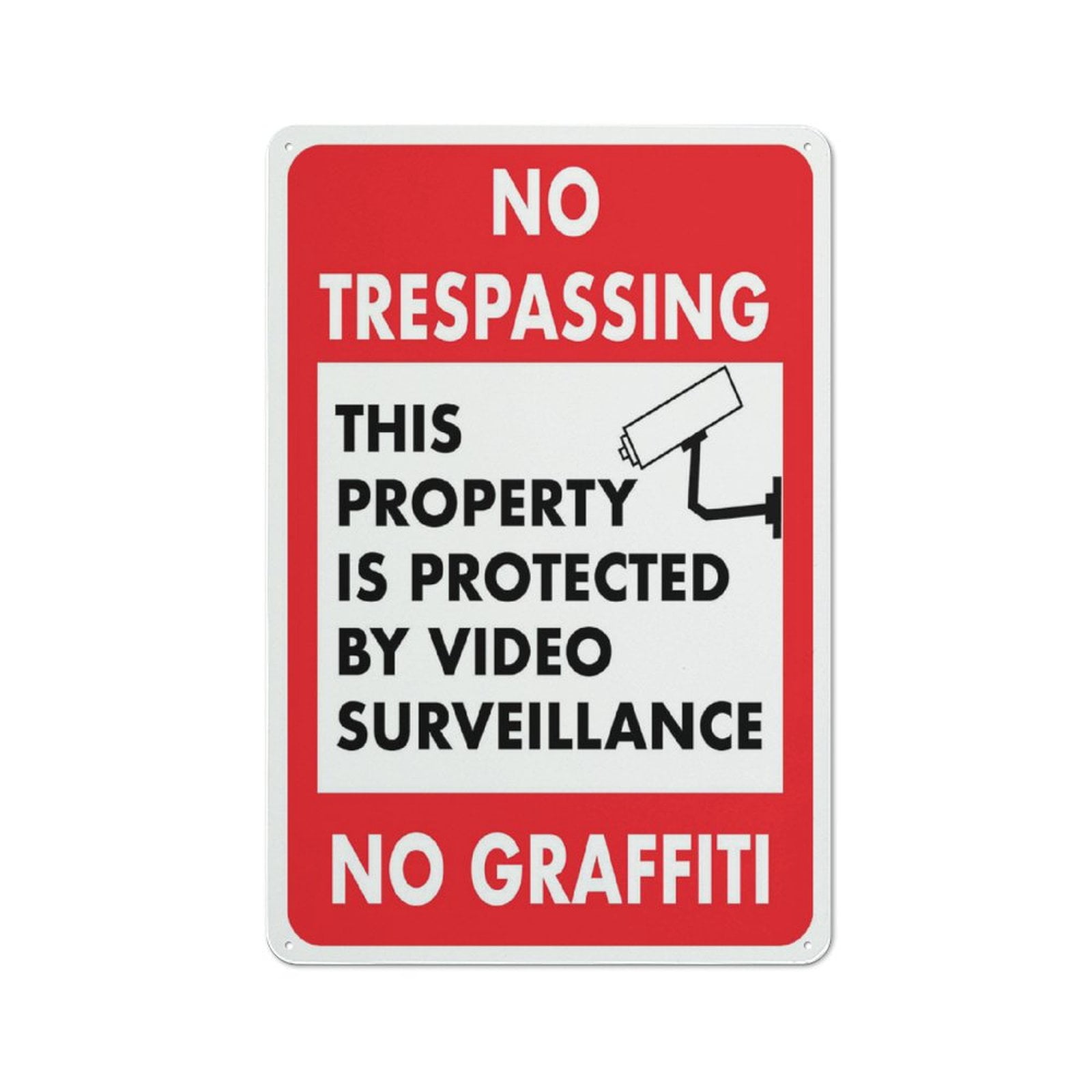 Kenning 8 Pack Private Property No Trespassing Sign 24 Hour Video Su