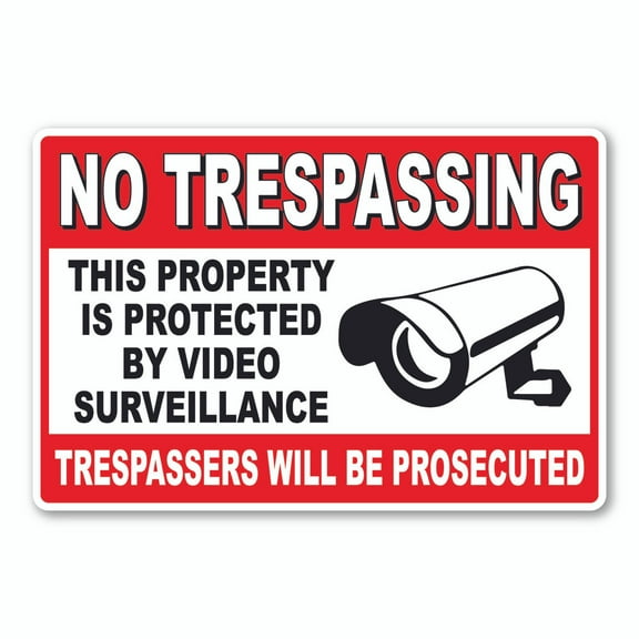 No Trespassing Property Is Protected Video Surveillance Large Sticker