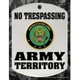 thumbnail image 1 of No Trespassing Sign – Army Territory, Laminated, 8.5" x 11", Black/White/Gray, 1 of 1