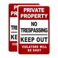 thumbnail image 1 of No Trespassing Sign Private Property Keep Out Warning Metal Sign, Retro Safety Tin Signs for Outdoors Use, Yard, Farm, Fence, Home, 1 of 5