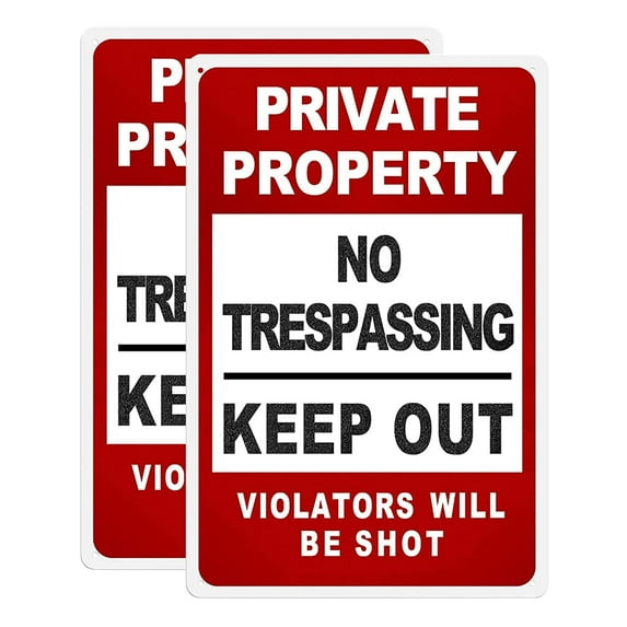 No Trespassing Sign Private Property Keep Out Warning Metal Sign, Retro Safety Tin Signs for Outdoors Use, Yard, Farm, Fence, Home