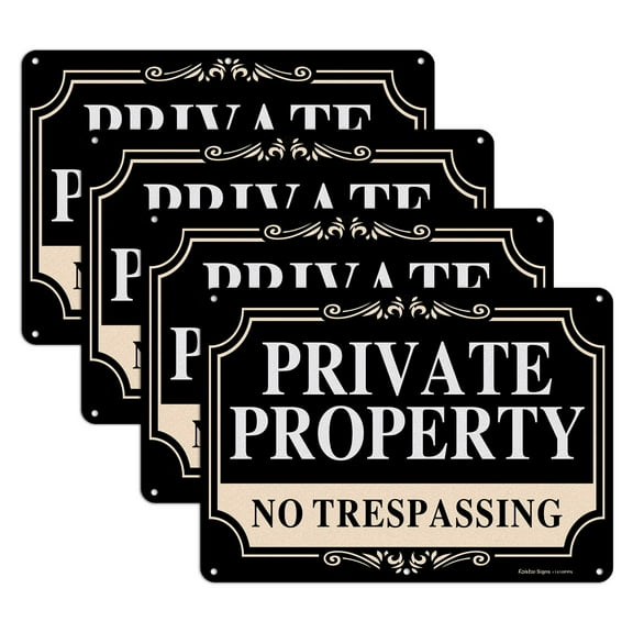 No Trespassing Signs Private Property signs,14x10 Inch Rust Free Reflective Aluminum Metal Sign