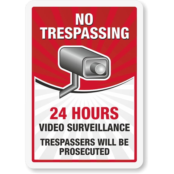 No Trespassing Surveillance Metal Aluminum Sign Weatherproof Size: 16 x 12 Inch