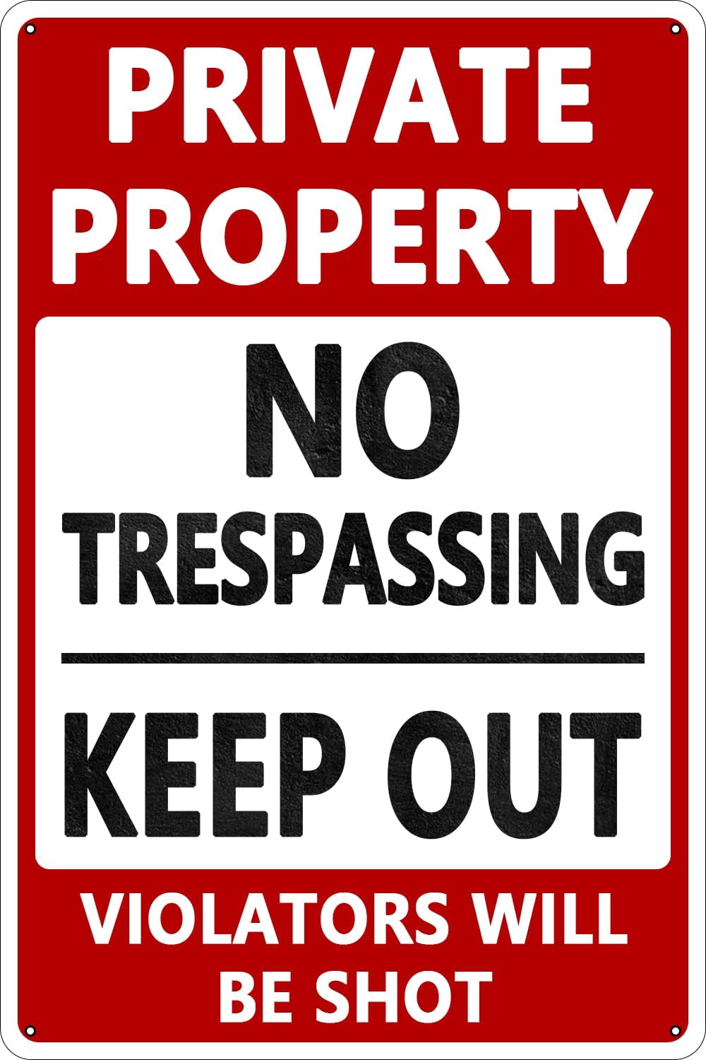 No Trespassing Tin Sign Keep Out Warning Metal Sign, Retro Safety Metal ...