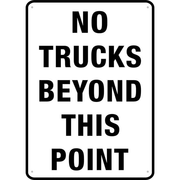 No Trucks Beyond This Point Signs Outdoor, Uv Printed Aluminum 12 X 8 In, Weatherproof And Security Signs For Home Or Business