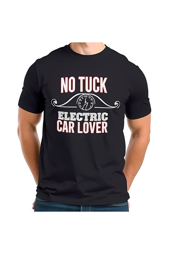 No Tuck Electric Car Lover Graphic Cotton Short Sleeve Shirt