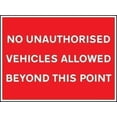 thumbnail image 1 of No Unauthorised Vehicles Allowed Beyond This Point Traffic Signs Metal Sign Decorative Wall Plaque, 12 X 8 inch, 1 of 4