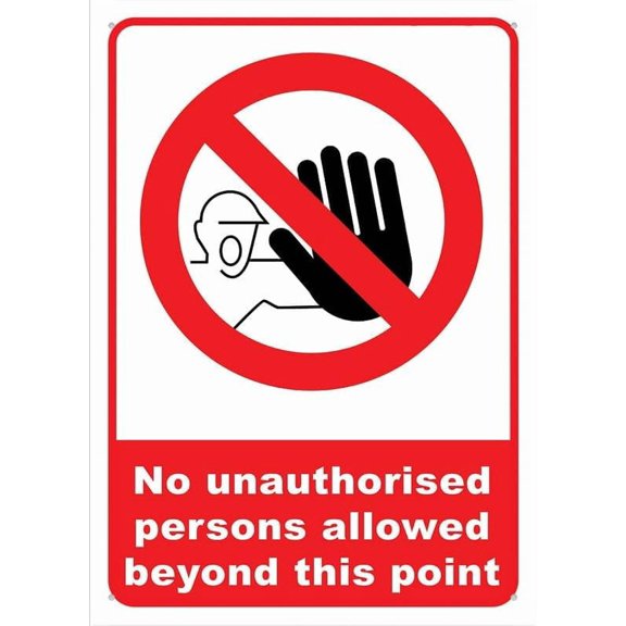 No Unauthorized Persons Allowed Sign 12X8 Inch Aluminum Uv Ink Printed For House And Business