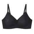 thumbnail image 1 of No Underwire Bra for Women Comfortable Seamless Push up Wireless Bras Underwear with Adjustable Strap (36/80ABC, Black), 1 of 2