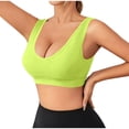 thumbnail image 1 of No Underwire Bra for Women Seamless Wide Strap Sport Comfortable Breathable Bra Padded Wirelss Everyday Bra (XL, Green), 1 of 8