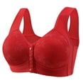 thumbnail image 1 of No Underwire Bras For Women for Older Women Senior Front Closure Plus Size Comfy Breathable Full Support Everyday Bra with Snaps 2026 Red 40, 1 of 2