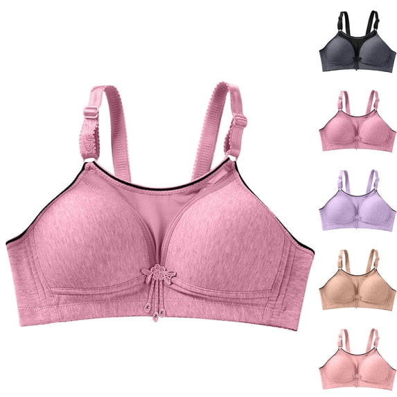 No Underwire Classic Bra for Women, Full Coverage Scoop Neck Underwear with Adjustable Straps, Light Support for Daily Wear | VerBelle,Dark Gray XL