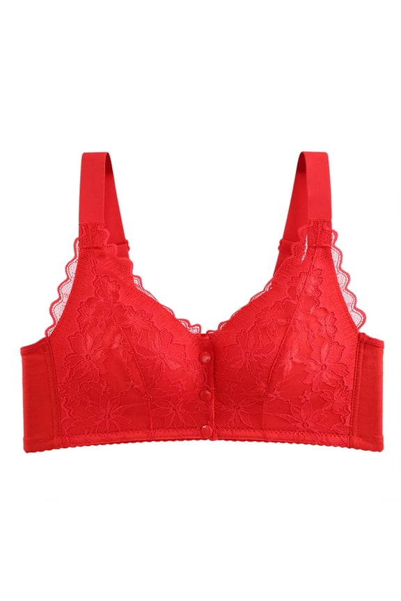 No Underwire Lace Bras for Women, Full Cup Bralettes with Wide Strap, Stretchy Wireless Breathable Lingeries
