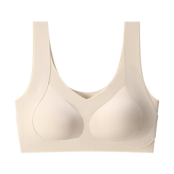 No Underwire Sports Bras for Women High Support Correcting Brassieres for Seniors Ice Silk Full Cup Lingerie