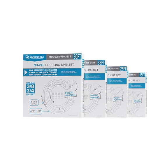 No-Vac 25ft 3/8 3/4 Precharged Lineset for Universal Series