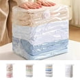 thumbnail image 1 of No Vacuum Closet Storage Bags, Transparent Large Capacity Foldable Zip Seal Space Saving Organizer, Storage Pouches for Clothes Bedding Blankets, M, 1 of 10