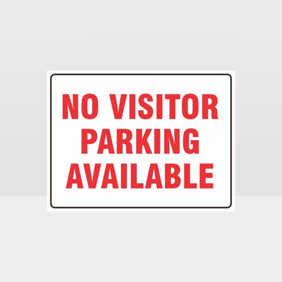 No Visitor Parking Available Sign - Traffic Metal Tin Sign Alternative 12x8 Inch