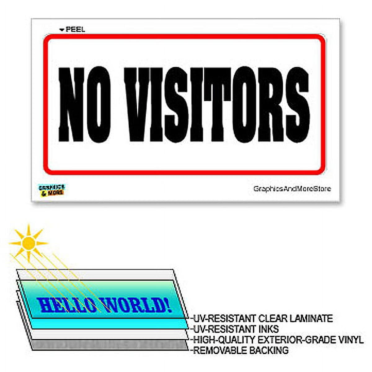 No Visitors - 12 in x 6 in - Laminated Sign Window Business Sticker - Walmart.com no-visitors-12-in-x-6-in-laminated-sign-window-business-sticker-walmart-com