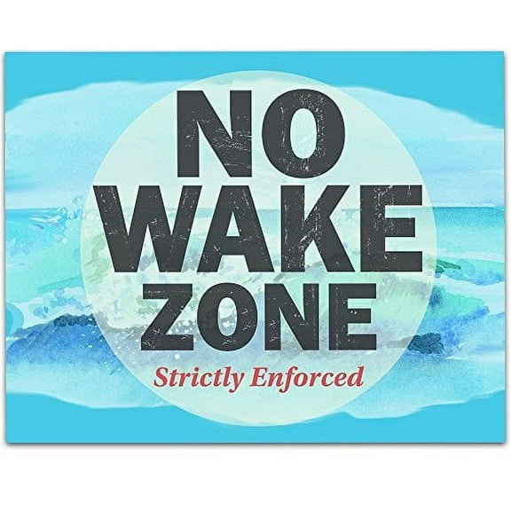 No Wake Zone - 11x14 Unframed Typography Art Print - Great Lake/Beach House Sign/Decor