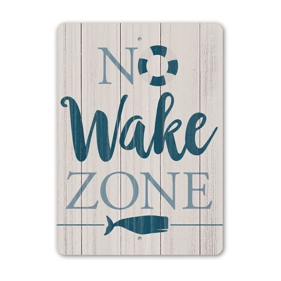 No Wake Zone Metal Sign Size: 8 x 12 Inch