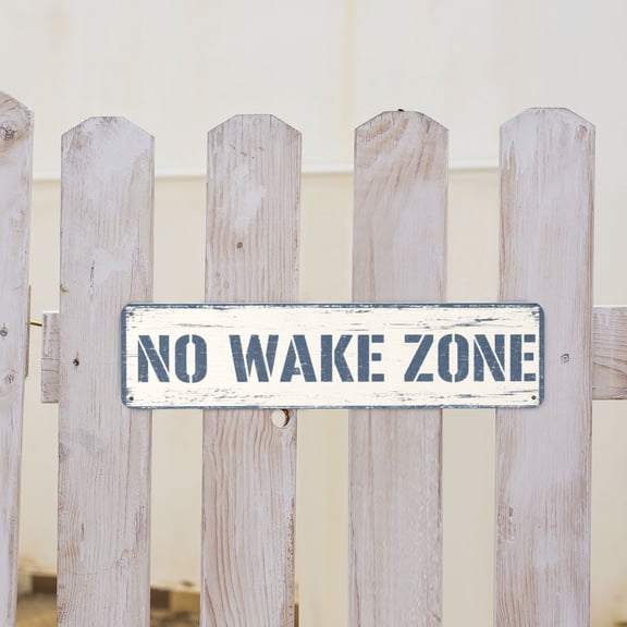 No Wake Zone Metal Tin Sign For Lake House Or Dock Wall Decor 4x16 Inch