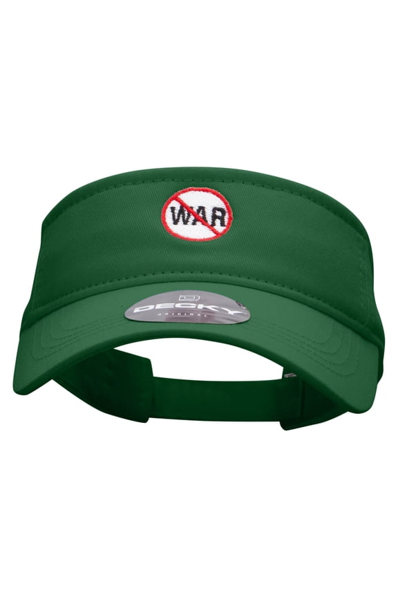 No War Embroidered Brushed Sports Visor - Forest OSFM