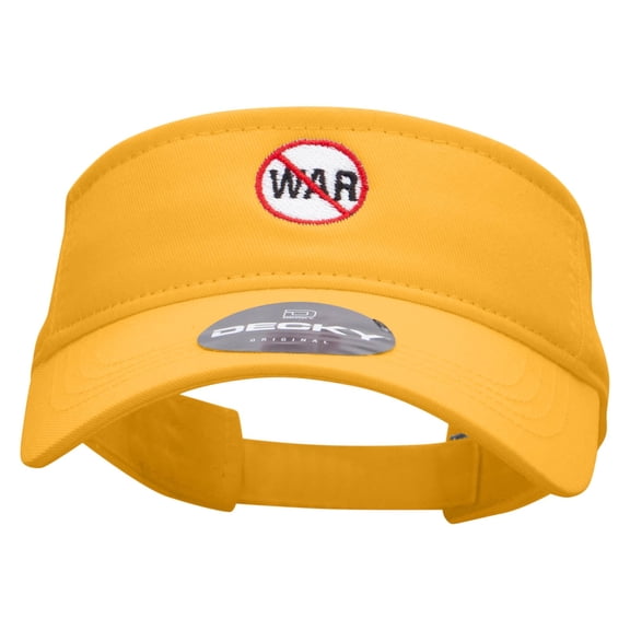 No War Embroidered Brushed Sports Visor - Yellow OSFM