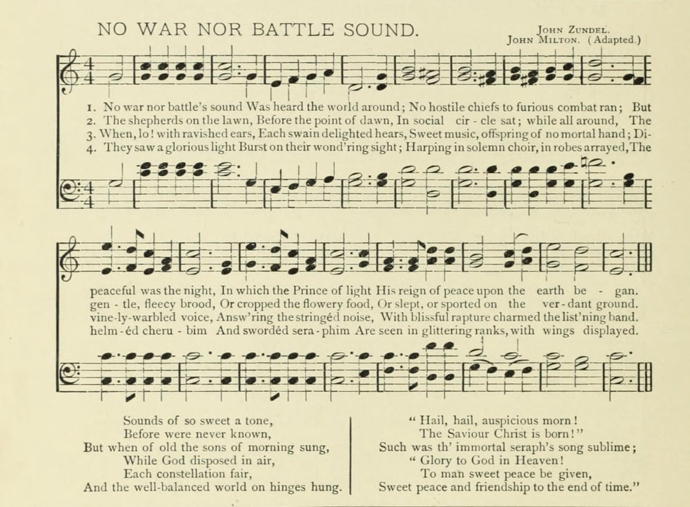 No War nor Battle Sound Christmas in Song 1891 Canvas Art - No War nor Battle Sound (18 x 24)