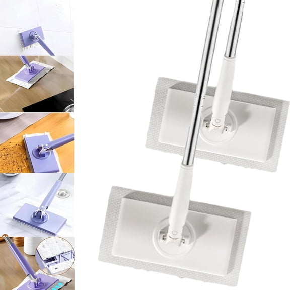 No-Wash Mop, Uses Disposable Face Towel, Hands-Free Replacement,Multi-Surface Cleaning Tool,Dry and Wet Multi Surface Floor Cleaner,Bathroom Cleaning,Easy Detach & Reuse,for Kitchen & Bathroom
