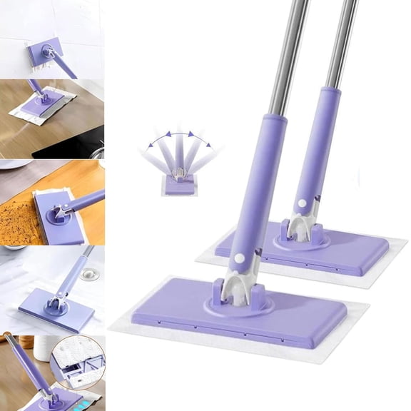 No-Wash Mop, Uses Disposable Face Towel, Hands-Free Replacement,Multi-Surface Cleaning Tool,Dry and Wet Multi Surface Floor Cleaner,Bathroom Cleaning,Easy Detach & Reuse,for Kitchen & Bathroom