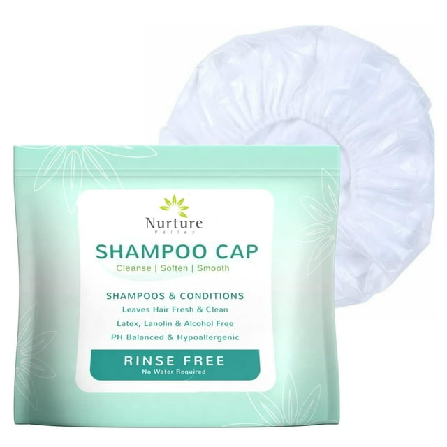 No Water Rinse Free Shampoo Cap (6Pack) Microwaveable Shower Cap